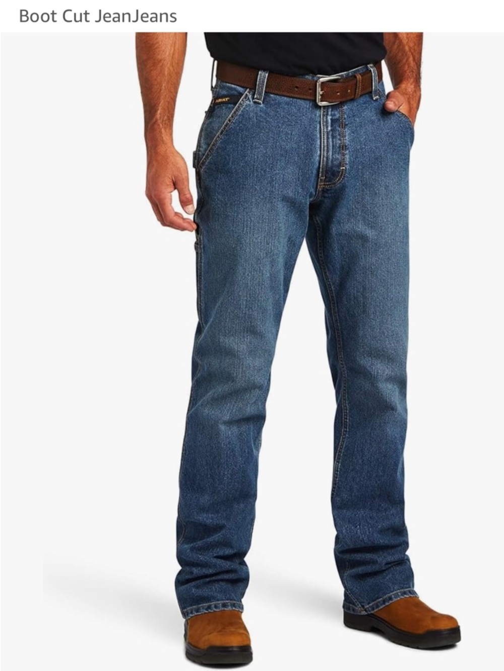 Ariat Men's  Rebar M4 Relaxed Bootcut Jeans in Medium Blue 38/34